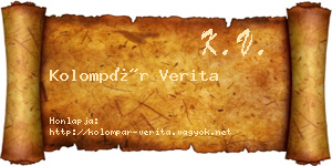 Kolompár Verita névjegykártya